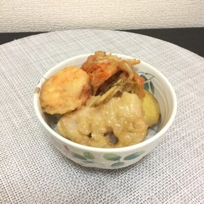 天ぷら煮美味しいです♡
母もよく作ってくれました♡
丼にしていただきました♡
ご馳走さま〜♡